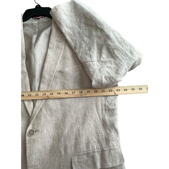 Tommy Hilfiger 100% Linen Blazer 42R Beige Pockets Suit Jacket Sport Coat #HR-8 - Picture 3 of 11